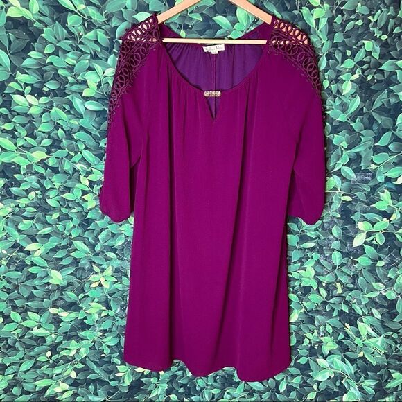 Indigo Rose burgundy casual / party dress plus size 1X - Picture 10 of 11